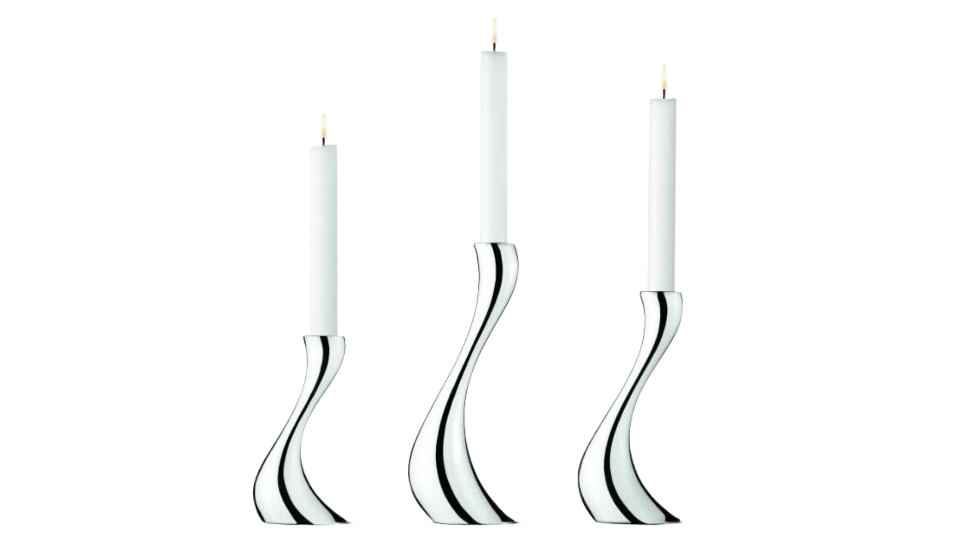 Georg Jensen Cobra Medium Candle Holder Set