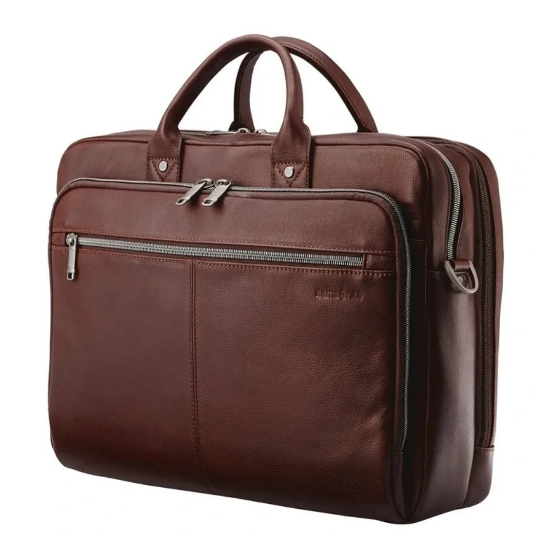 Samsonite Classic Leather Toploader Bag in Mahogany