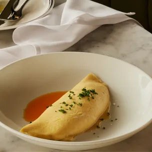 Bistro Livi’s spanner crab omelette with fragrant chilli oil