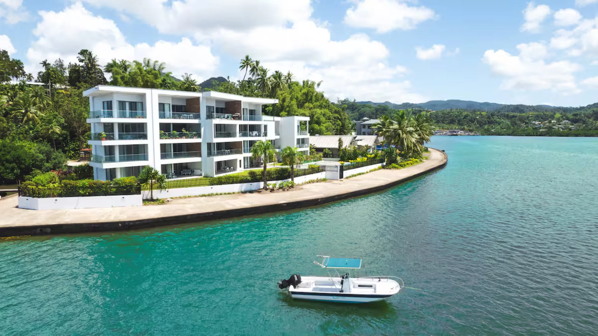 Uduya Point Apartments with stunning ocean and city views, fresh sea breezes, and a tranquil atmosphere at this Airbnb in Fiji