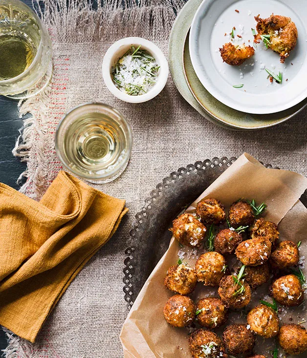 Cauliflower, aged Cheddar and mustard fritters