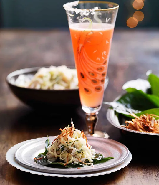 Crab, Coconut and Kaffir Lime on Betel Leaves Recipe