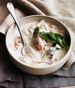 Fragrant chicken and coconut soup (tom kha gai)