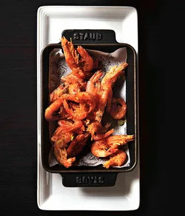 Crisp school prawns sautéed with chilli and garlic