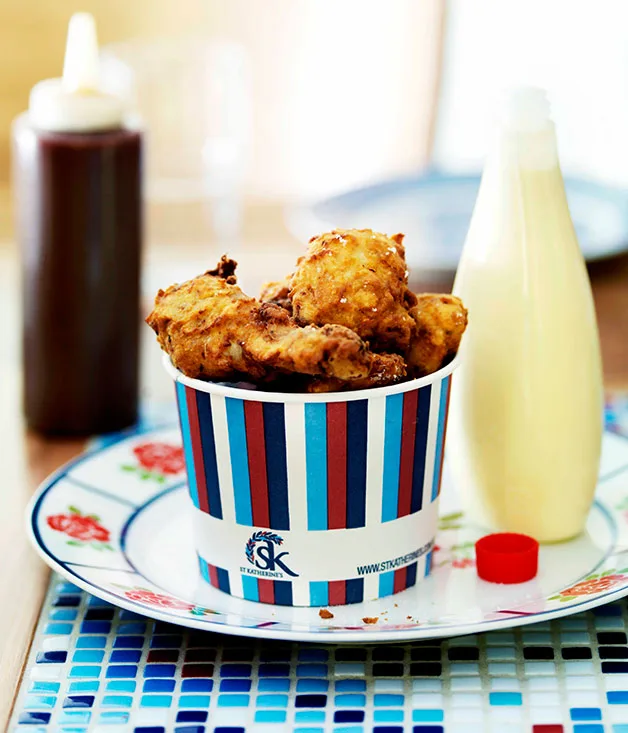 KFC, “Kat’s fried chicken”, with barbecue sauce