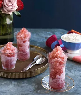 Pomegranate and Aperol granita