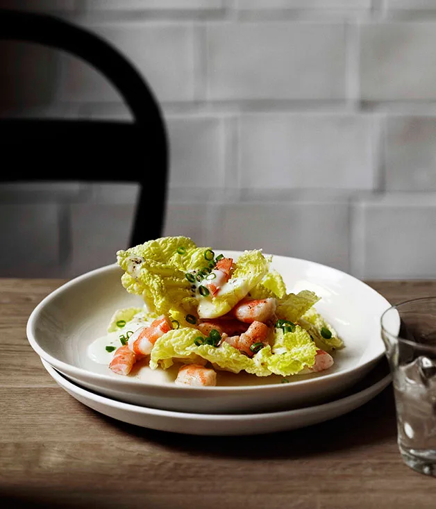 Andrew McConnell: White cabbage, poached prawns and Kampot pepper
