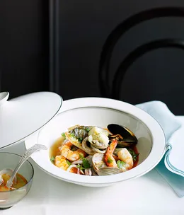 John Dory and shellfish ragoût with saffron rouille