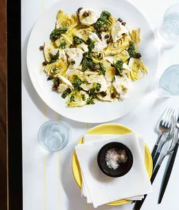 Buffalo mozzarella, raw artichoke and salsa verde