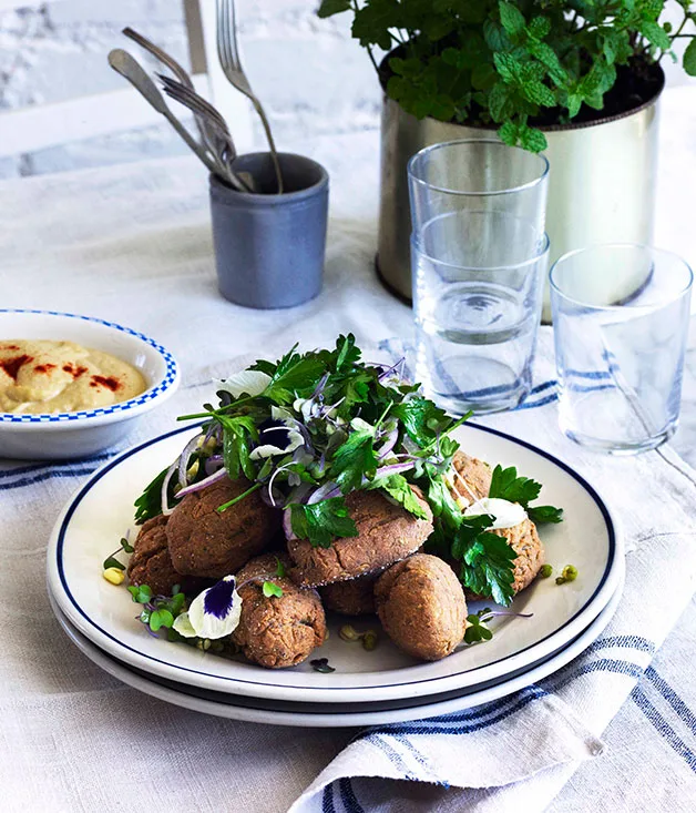 George Calombaris: Alexandrian falafels with hummus