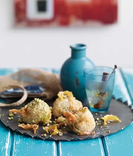 Fig ataif with orange-blossom syrup
