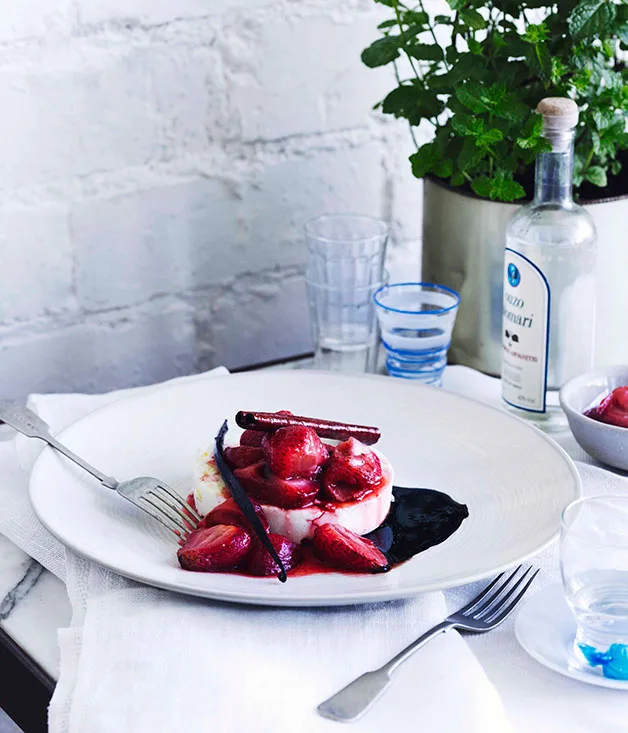 George Calombaris: Warm manouri with strawberry glyko