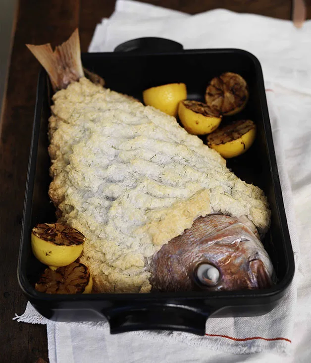 James Hird and Todd Garratt: Salt-crusted snapper with fennel