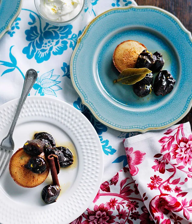 Shane Osborn: Agen prunes with thyme financières and orange and Cognac Chantilly