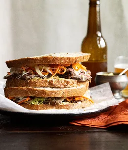 Wagyu brisket “pastrami” with coleslaw