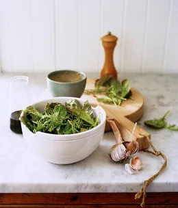 Leaf salad with anchovy salad cream