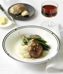 Lamb rack with confit shoulder and sheep’s curd and potato purée