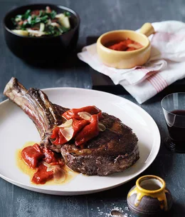Silverbeet with potato (shown with rib-eye)