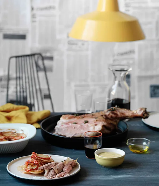 Roast lamb shoulder with poor man’s potatoes | Gourmet Traveller