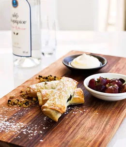 Horta, ricotta and almond lady fingers