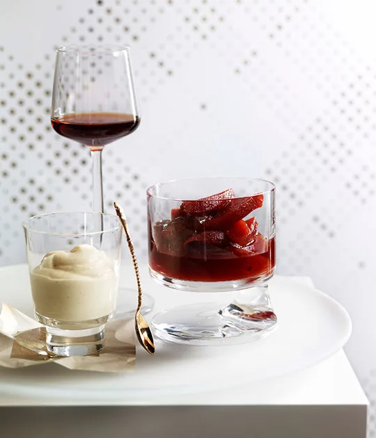 Slow-baked quince with Pedro Ximenez gelee