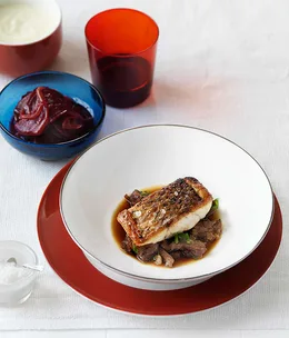 Beetroot Lyonnaise (shown with barramundi with braised oxtail)