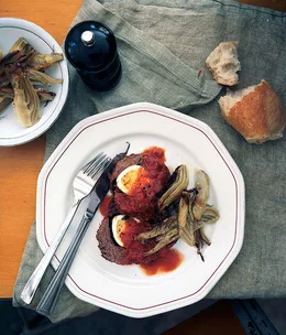 Baked fennel with falsomagro