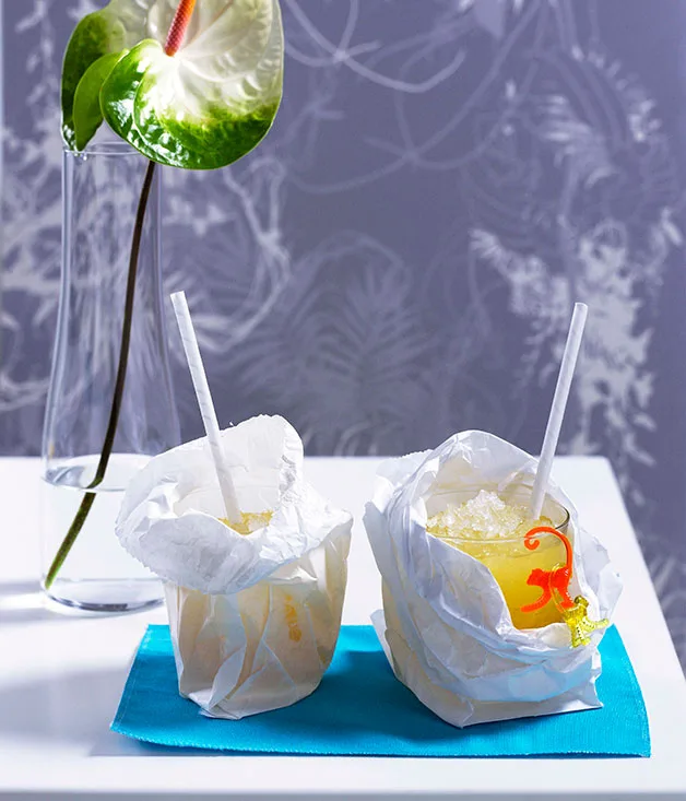 Paper Bag Mango and Pineapple Swizzle