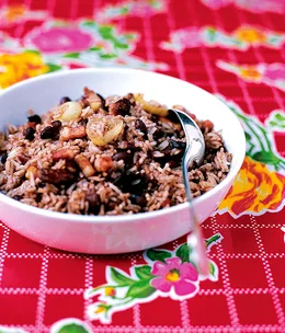 Rice mixed with kidney beans