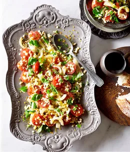 Fregolone Sardo with pickled fennel and red wine vinaigrette