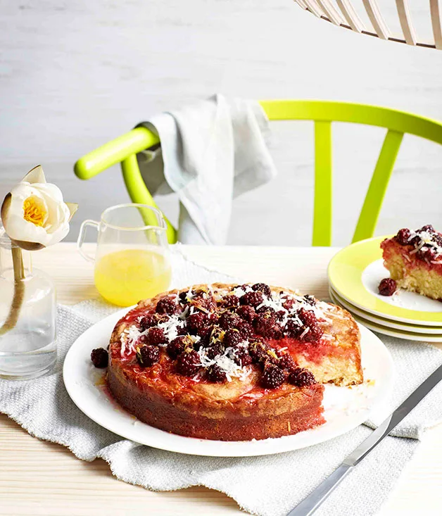 Lemon and blackberry cake