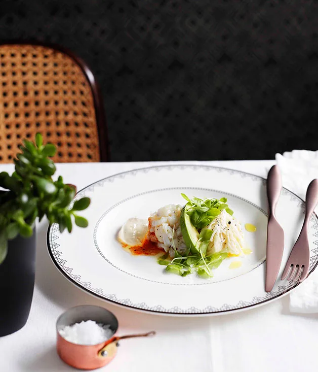 Spanner crab with verjuice and kohlrabi rémoulade