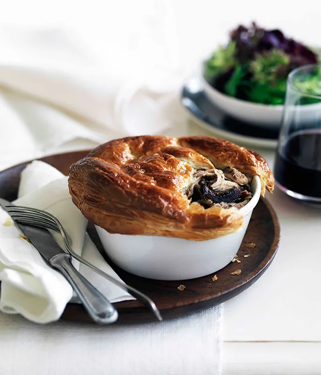 Rabbit and wild mushroom pies