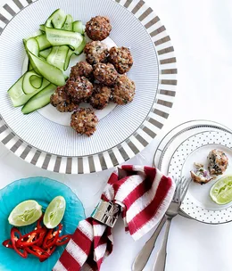 Chicken and lime leaf fritters