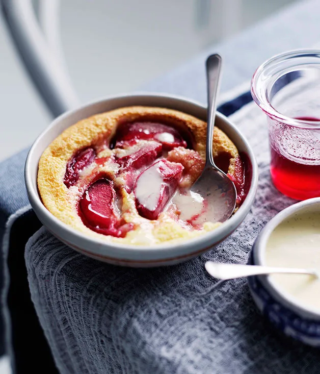 Blood plum clafoutis