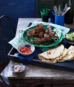 Cumin lamb skewers with preserved chillies
