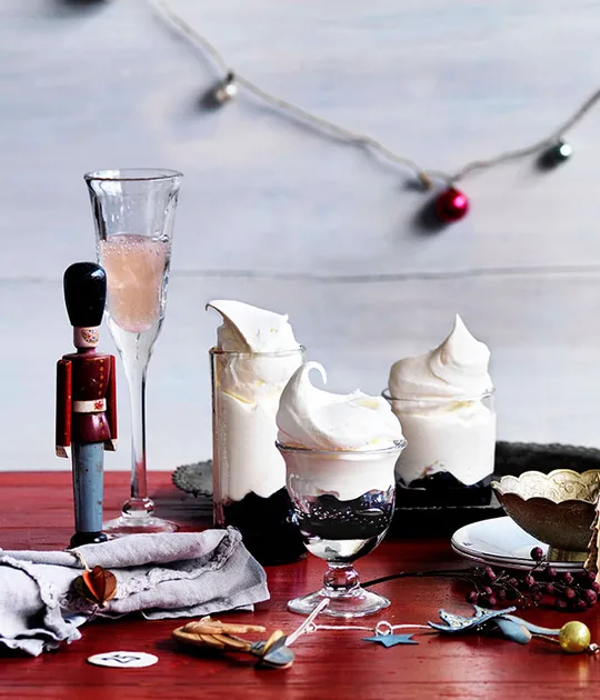 Blueberry upside-down pavlovas recipe | Gourmet Traveller