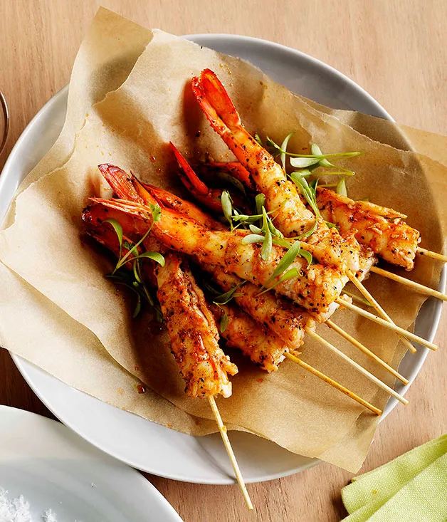 Pan-fried prawns with Creole spice