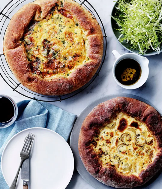 Leek and cheese flamiches recipe | Gourmet Traveller