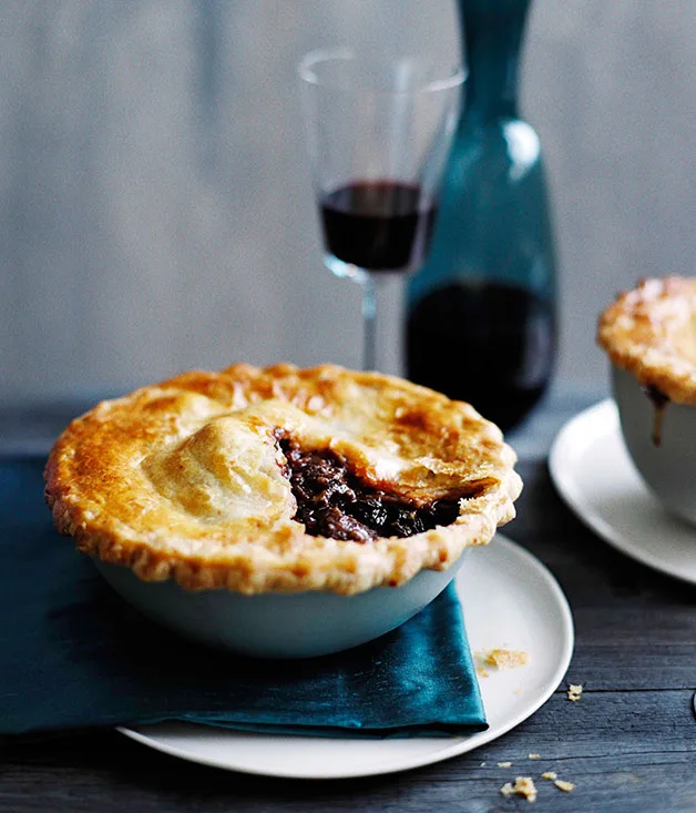 Beef, red wine and cavolo nero pies