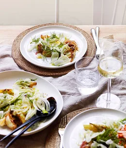Warm fennel salad