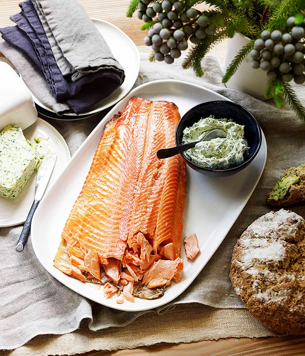 Soda bread with herb and lemon butter