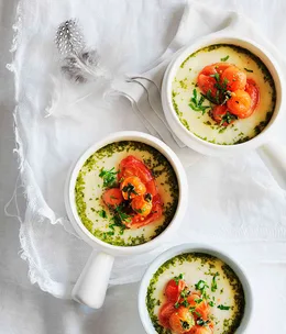 Gruyère custards with caramelised tomatoes
