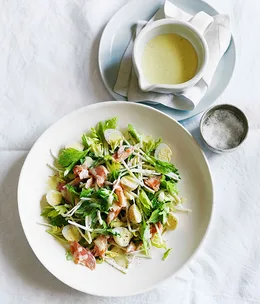 Pickled quail egg, smoked trout and celeriac salad