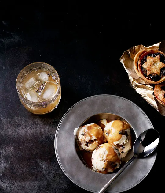 Mince Pie Ice-Cream Sundaes with Rum Caramel