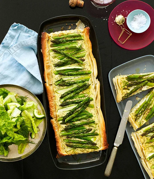 Asparagus, dill and onion tart | Gourmet Traveller