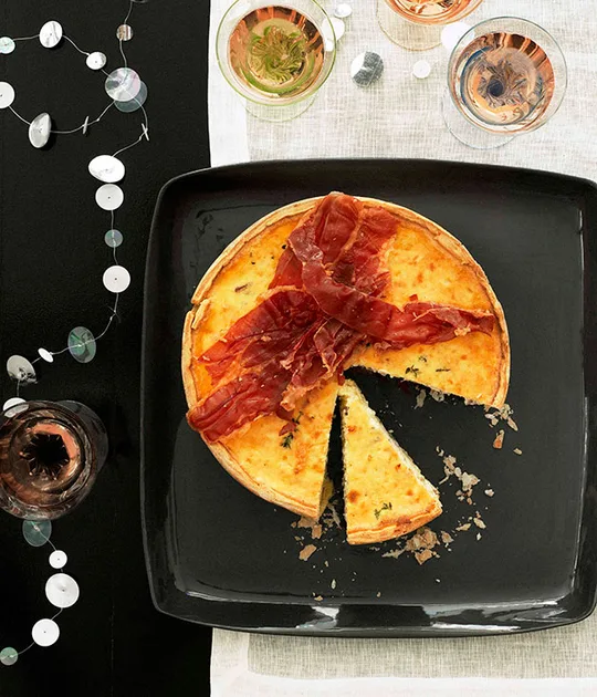 Gruyère and prosciutto sour cream tart | Gourmet Traveller
