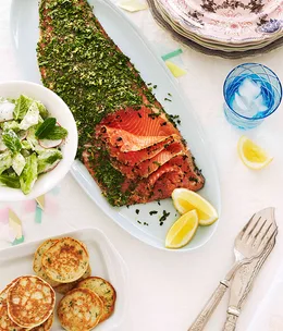 Hendrick’s gin-cured trout with buttermilk blini