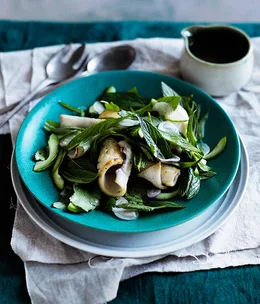 Warm calamari, mint and chilli salad