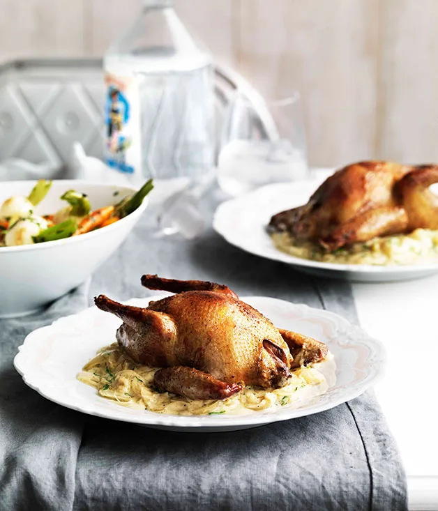 Squab braised with juniper